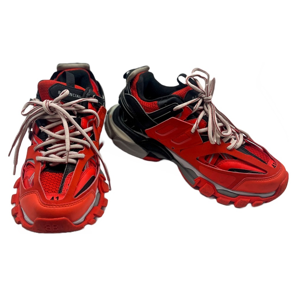 Balenciaga Mens Orange/Red and Black Track Low Top Sneakers Sz 8